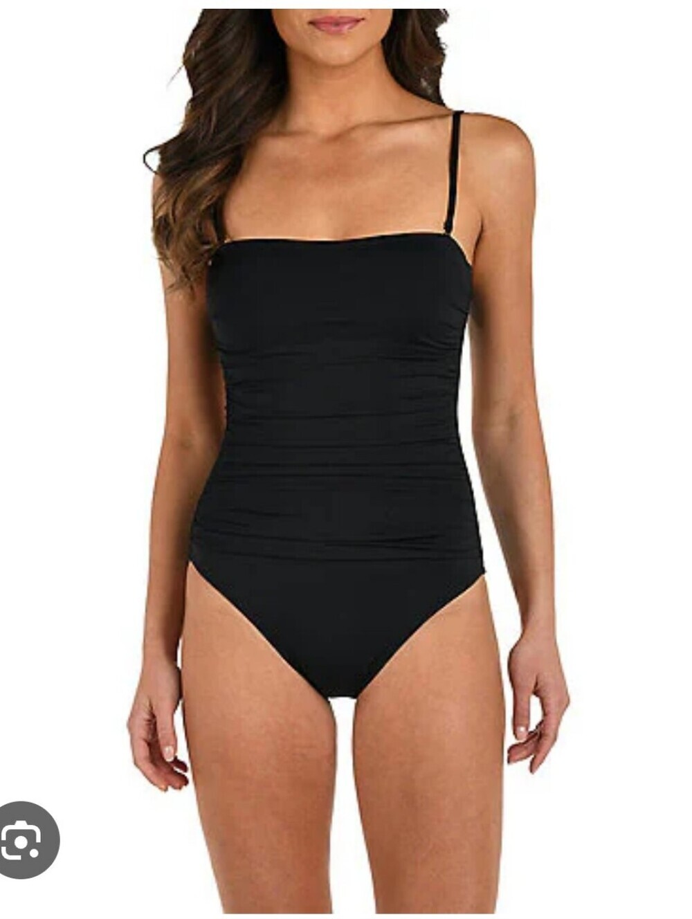 La Blanca Black One-Piece Swimsuit with Slim Straps Size 4